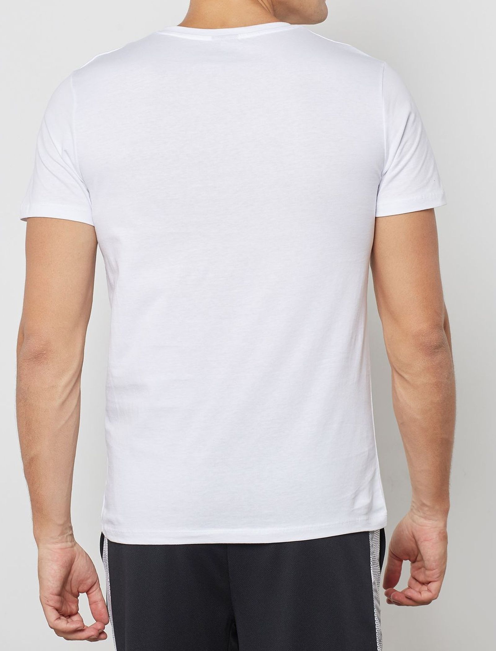 تی شرت نخی یقه گرد مردانه - جک اند جونز - سفيد - 4