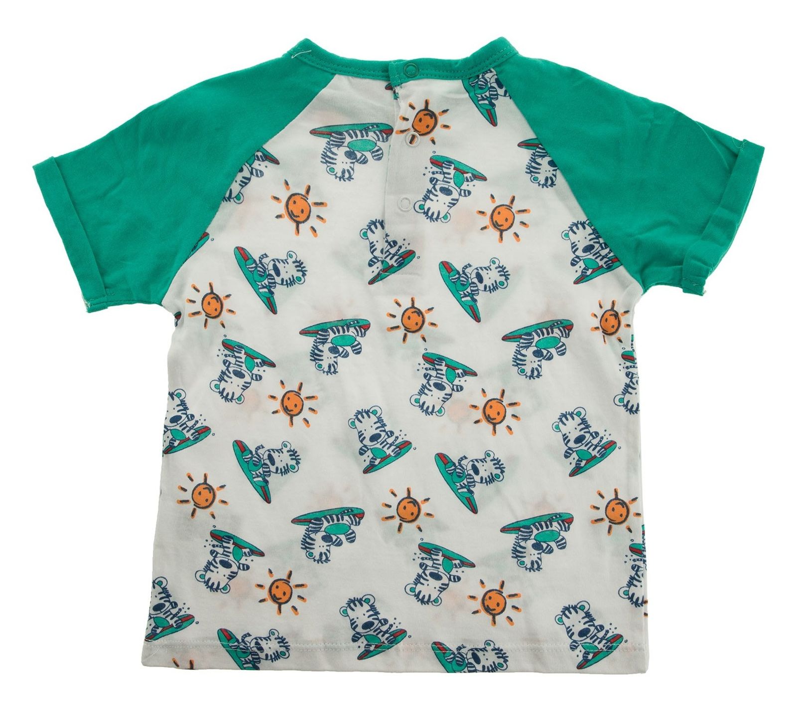 تی شرت و شلوارک نخی نوزادی بسته 2 عددی - بلوکیدز - سفيد/سبز - 11