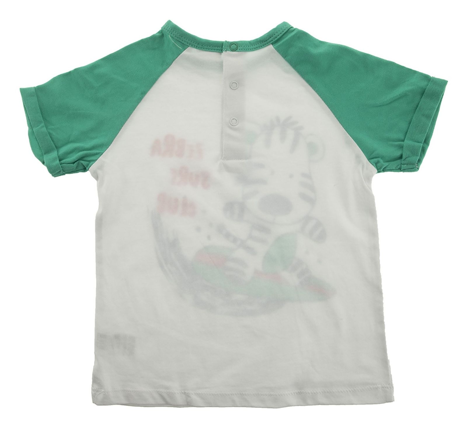 تی شرت و شلوارک نخی نوزادی بسته 2 عددی - بلوکیدز - سفيد/سبز - 12