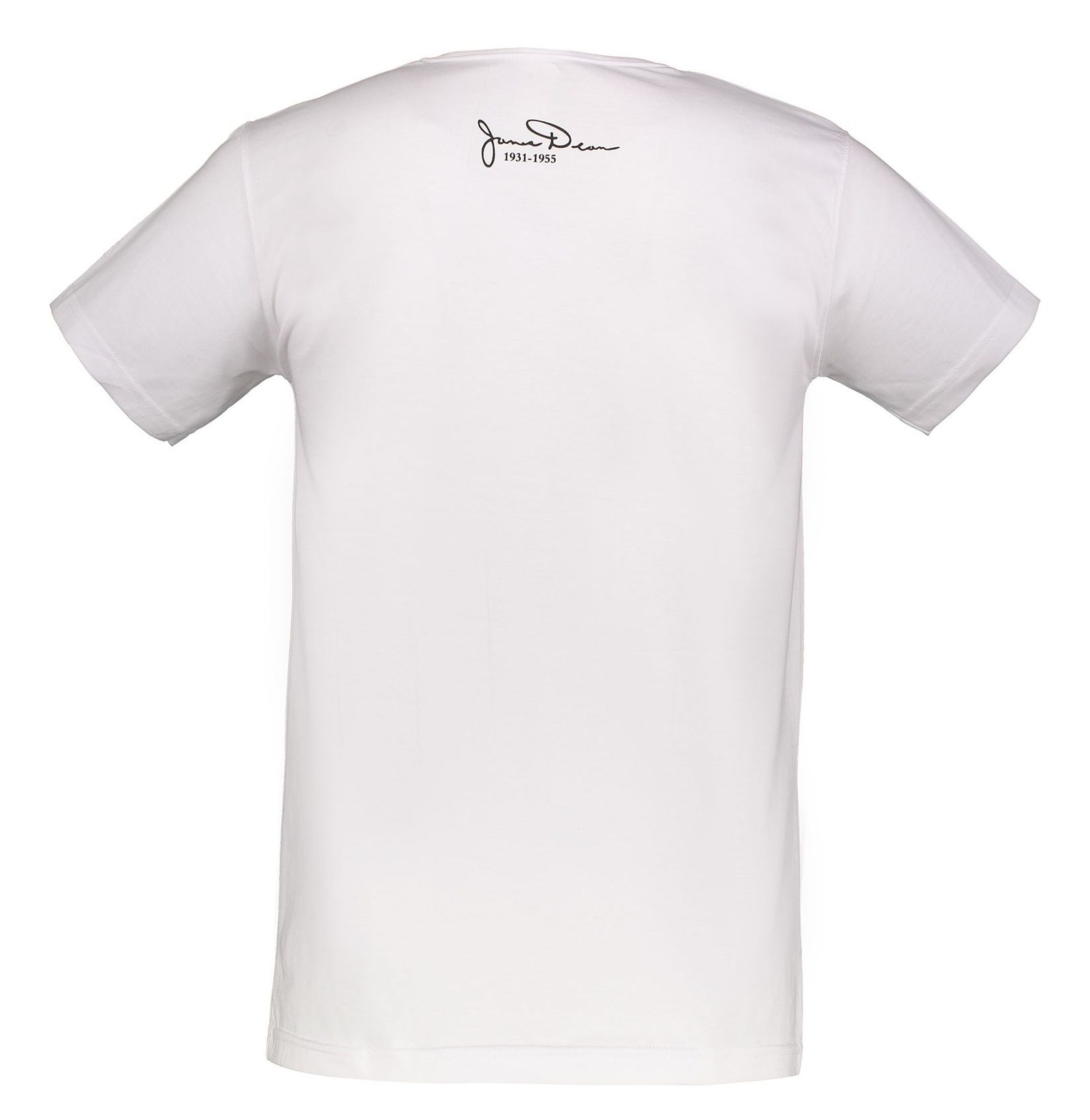 تی شرت نخی یقه گرد مردانه- نامدارز - سفید - 3