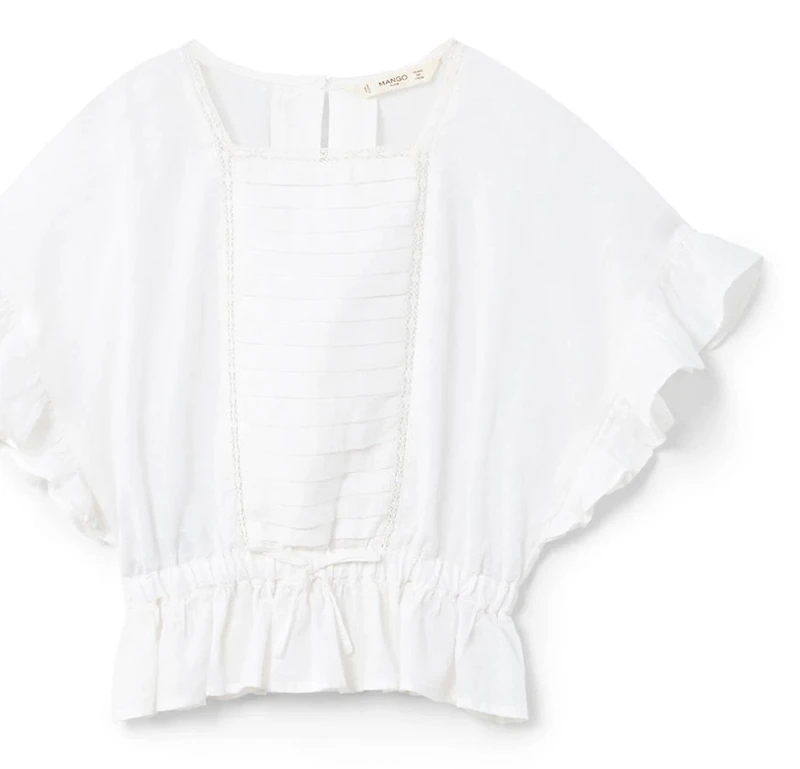 بلوز نخی یقه خشتی دخترانه - مانگو