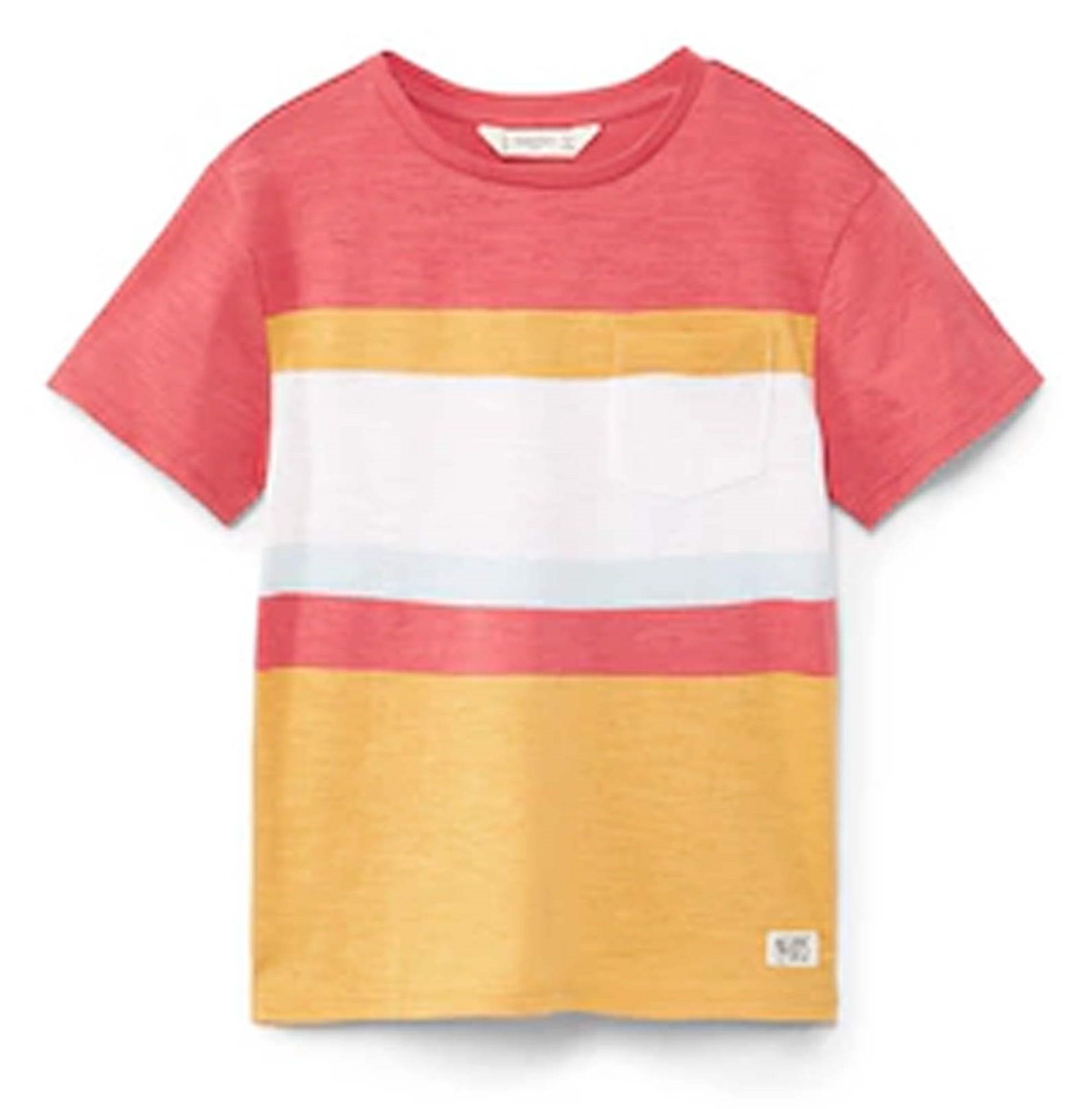تی شرت نخی یقه گرد پسرانه - مانگو - صورتي پر رنگ/زرد - 2