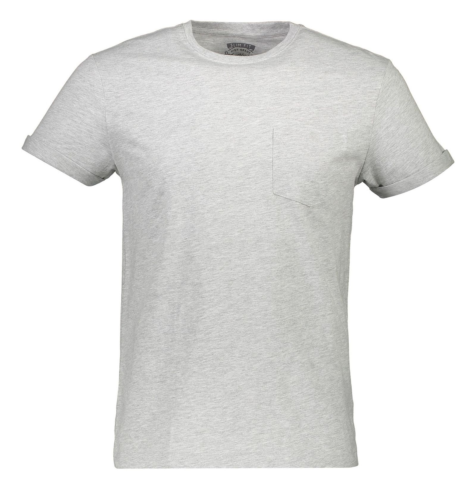 تی شرت نخی یقه گرد مردانه - رد هرینگ - طوسي ملانژ  - 2