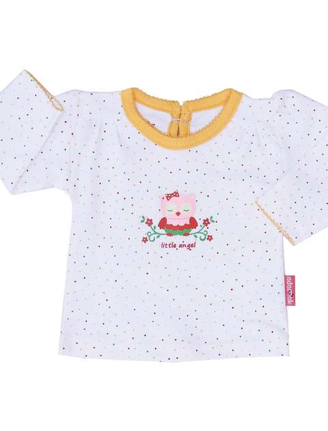 تی شرت نوزادی دخترانه آدمک طرح جغد مدل 144701Y