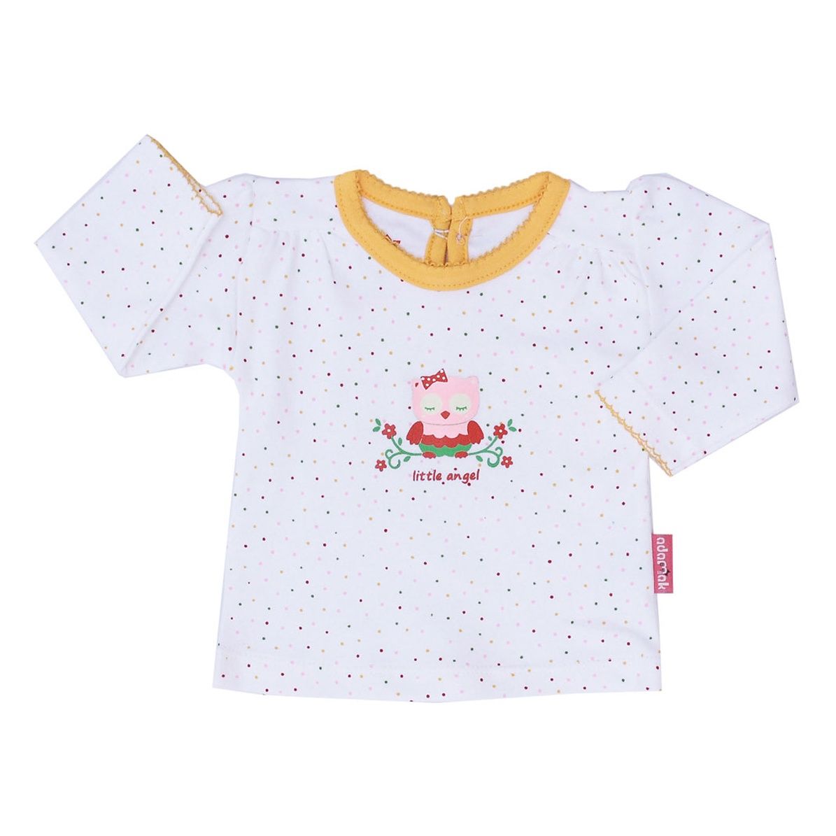 تی شرت نوزادی دخترانه آدمک طرح جغد مدل 144701Y -  - 1