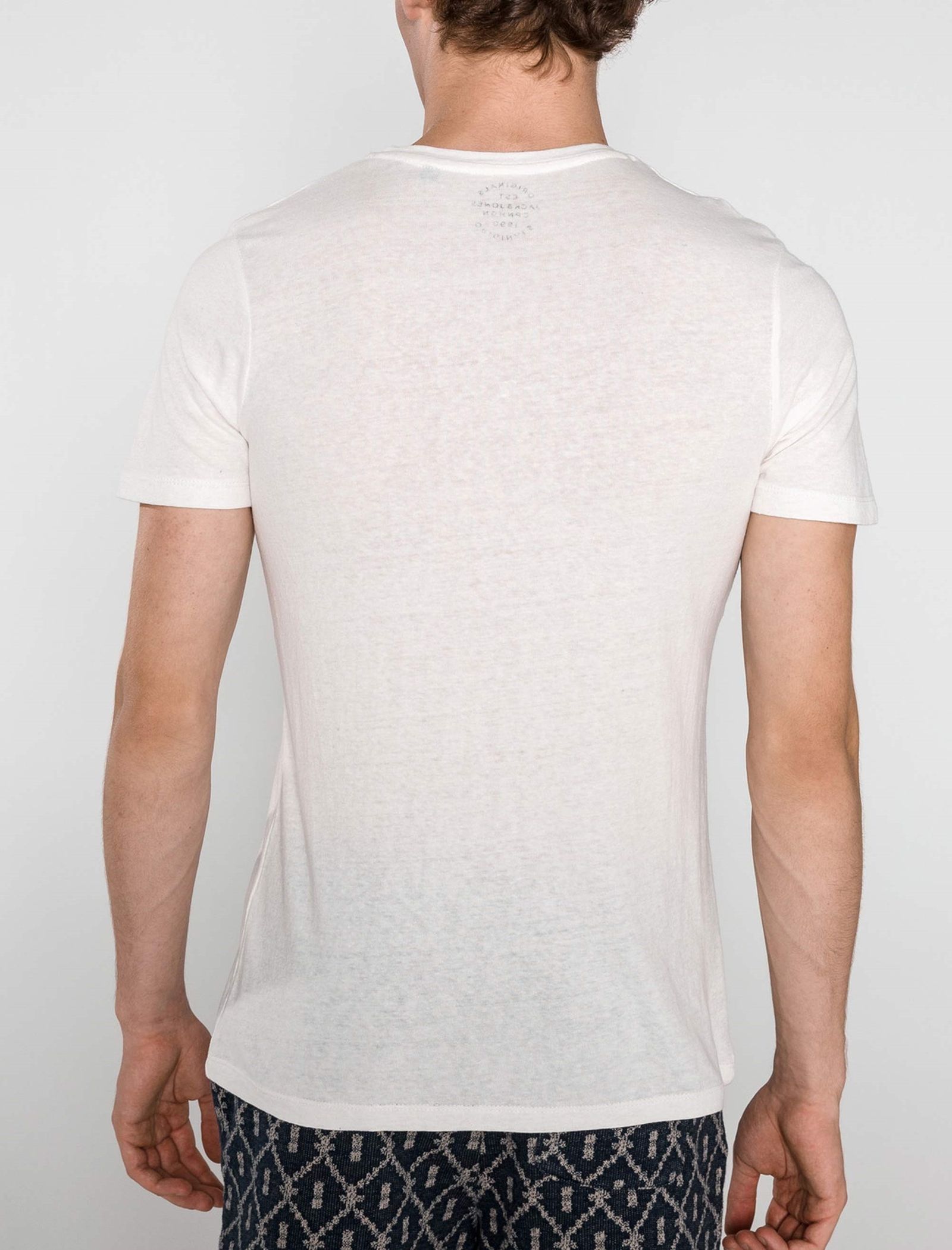 تی شرت نخی یقه گرد مردانه - جک اند جونز - سفيد - 3