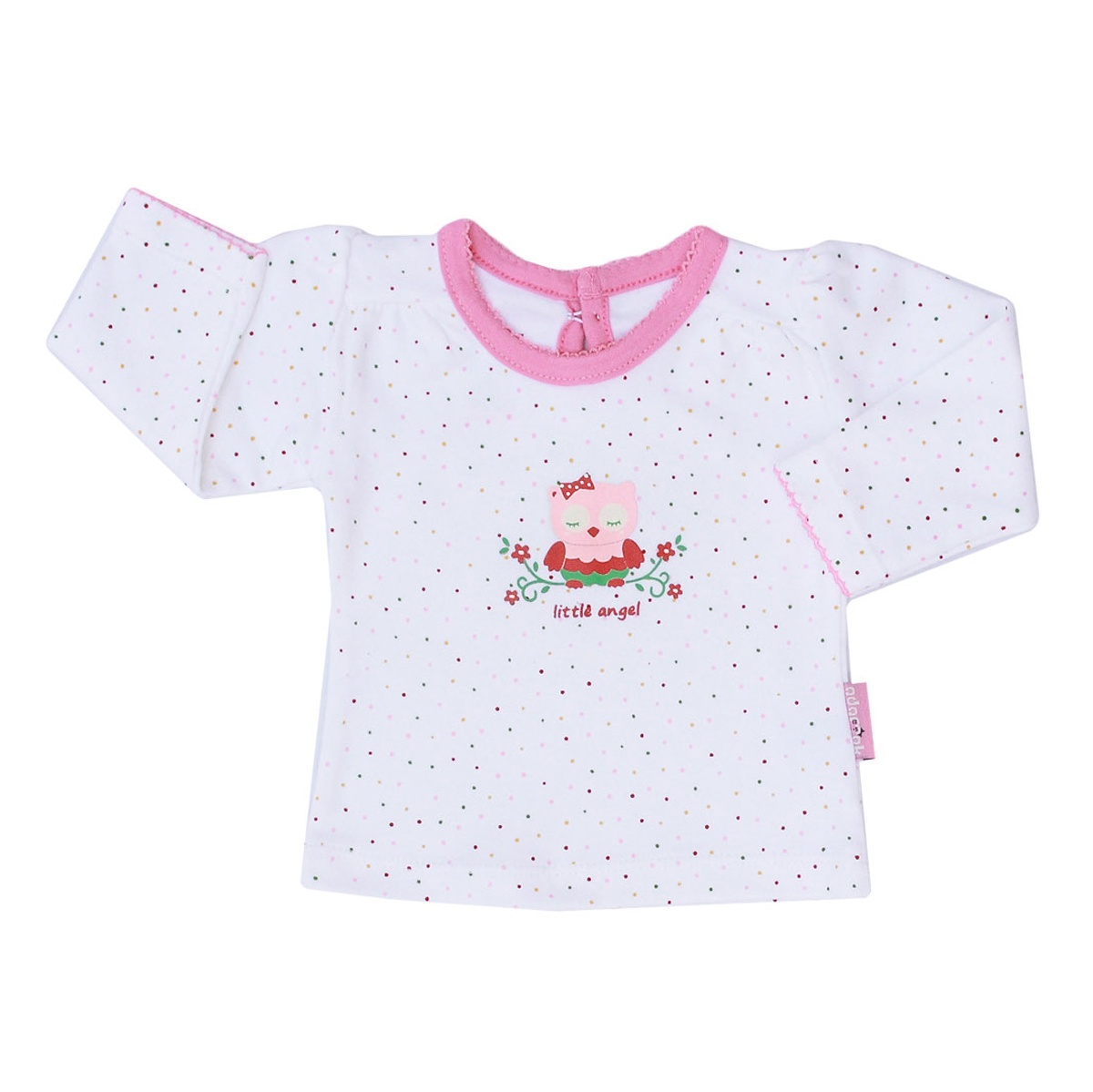 تی شرت نوزادی دخترانه آدمک طرح جغد مدل 144701P