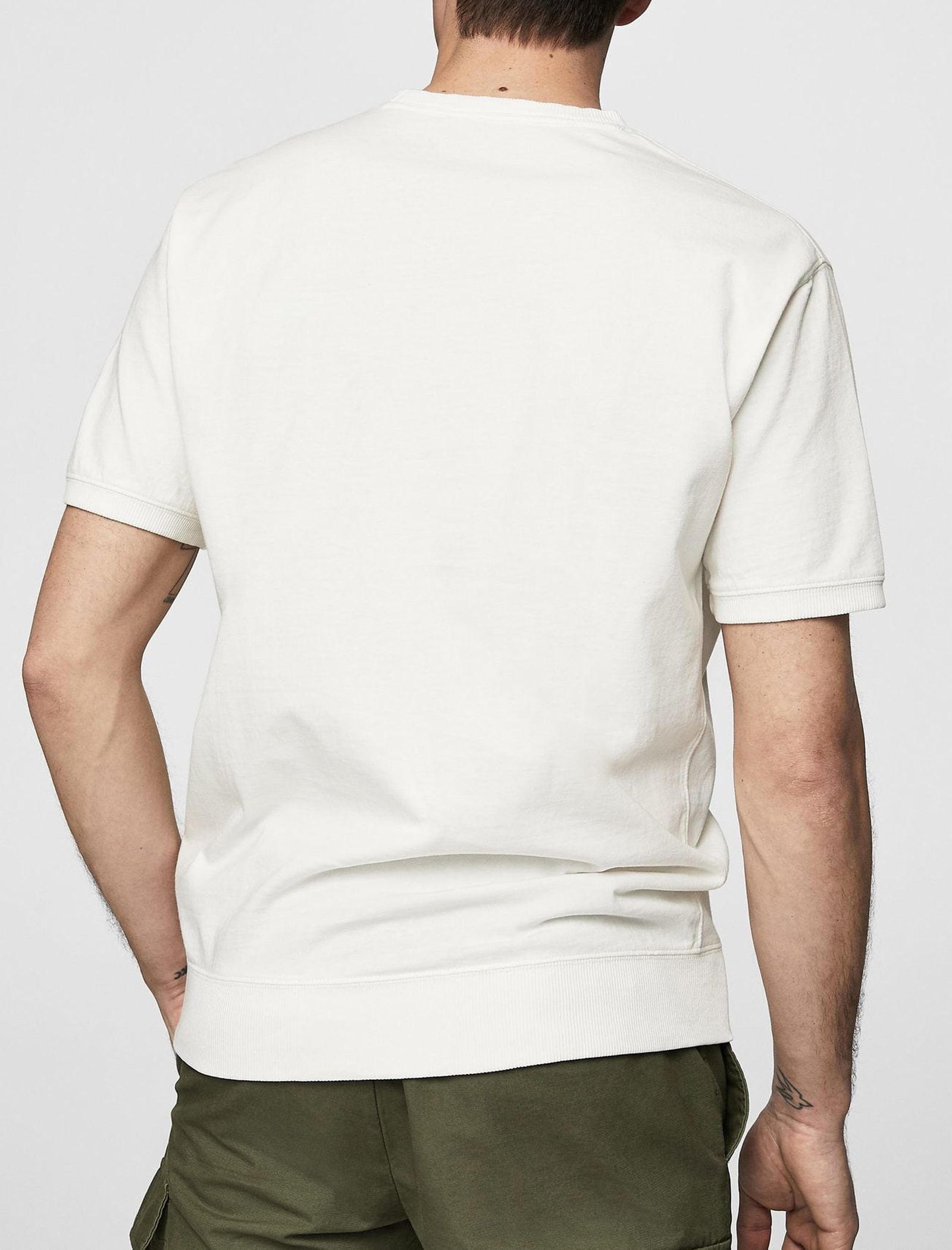 تی شرت نخی یقه گرد مردانه - مانگو - سفيد - 8