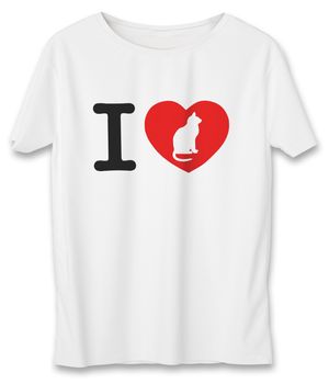 تی شرت زنانه به رسم طرح عشق گربه کد 5501
