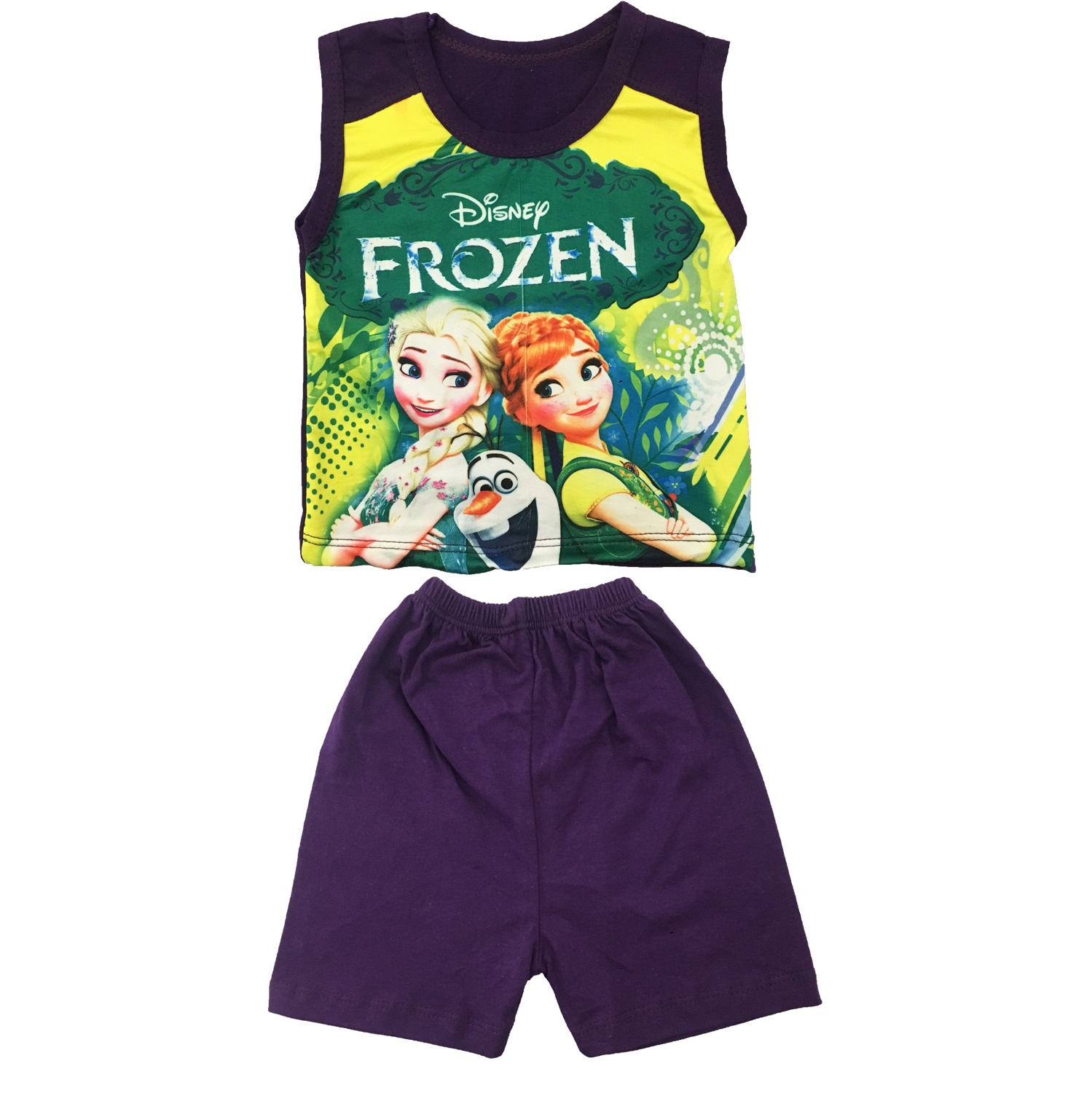 ست تاپ و شلوارک دخترانه طرح Frozen مدل b110
