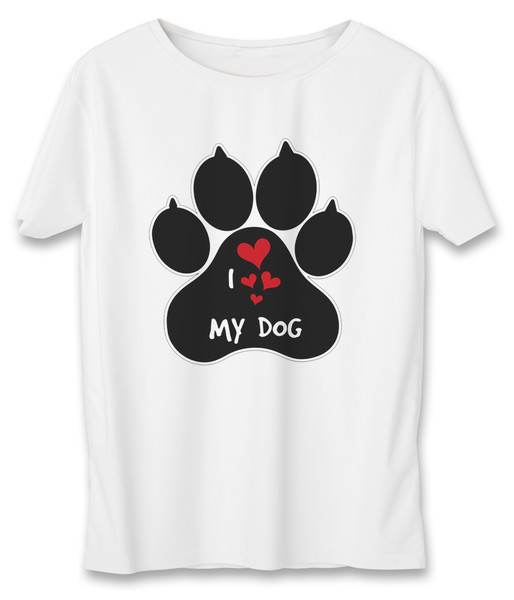 تی شرت زنانه به رسم طرح عشق سگ کد5502