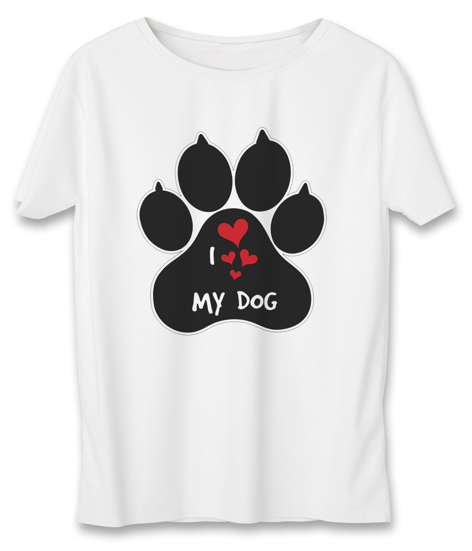 تی شرت زنانه به رسم طرح عشق سگ کد5502 -  - 1