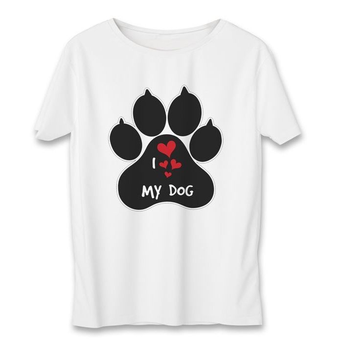 تی شرت زنانه به رسم طرح عشق سگ کد5502 -  - 2