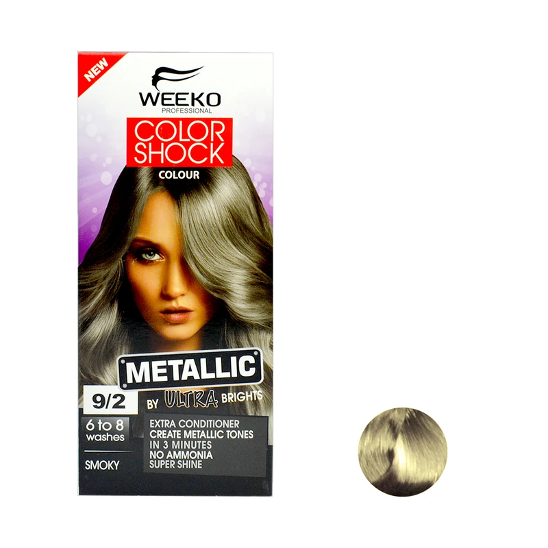 کیت رنگ مو یکو مدل color shock شماره 9/2 حجم 80 میلی لیتر رنگ دودی