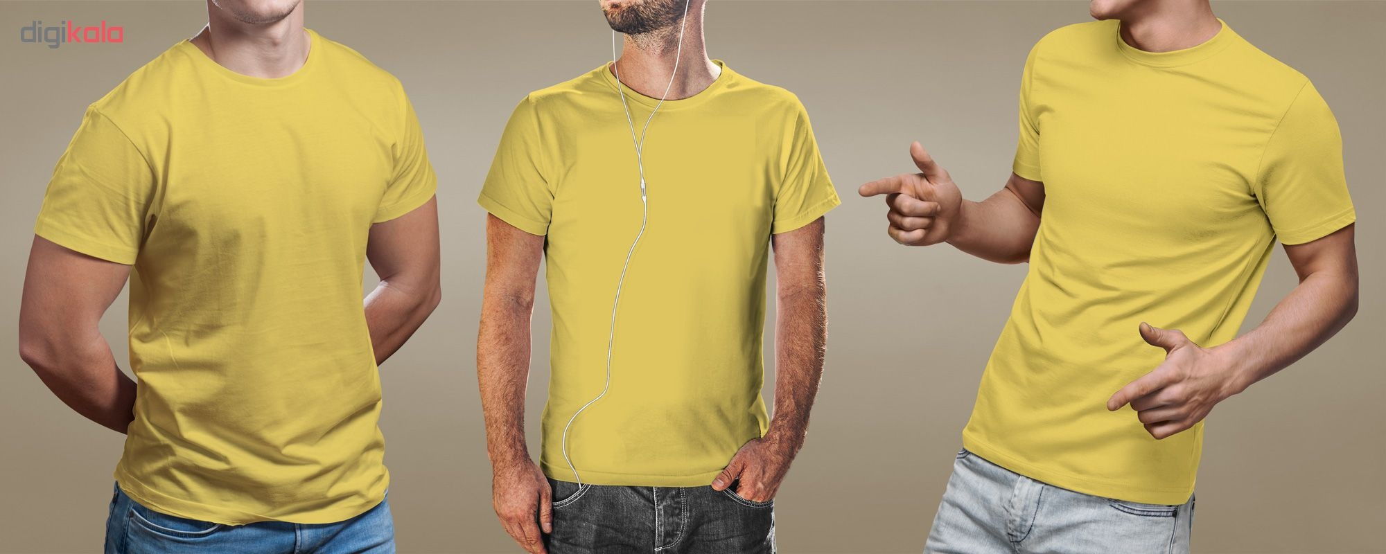 تیشرت آستین کوتاه مردانه دی سی کد DC-1GYL رنگ زرد لیمویی