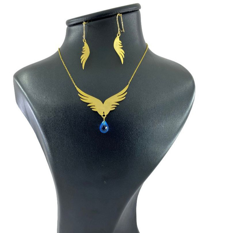 نیم ست 18 عیار زنانه طرح بال فرشته کد 01