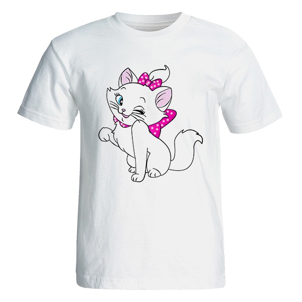 تی شرت آستین کوتاه نه  طرح گربه کد 4860