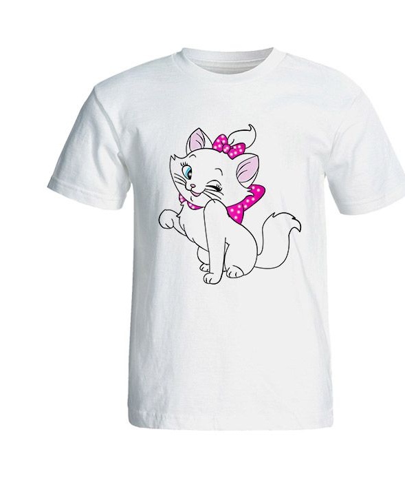 تی شرت آستین کوتاه نه  طرح گربه کد 4860