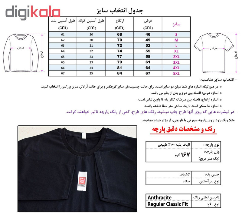 تیشرت آستین کوتاه مردانه کد 1ABL رنگ مشکی