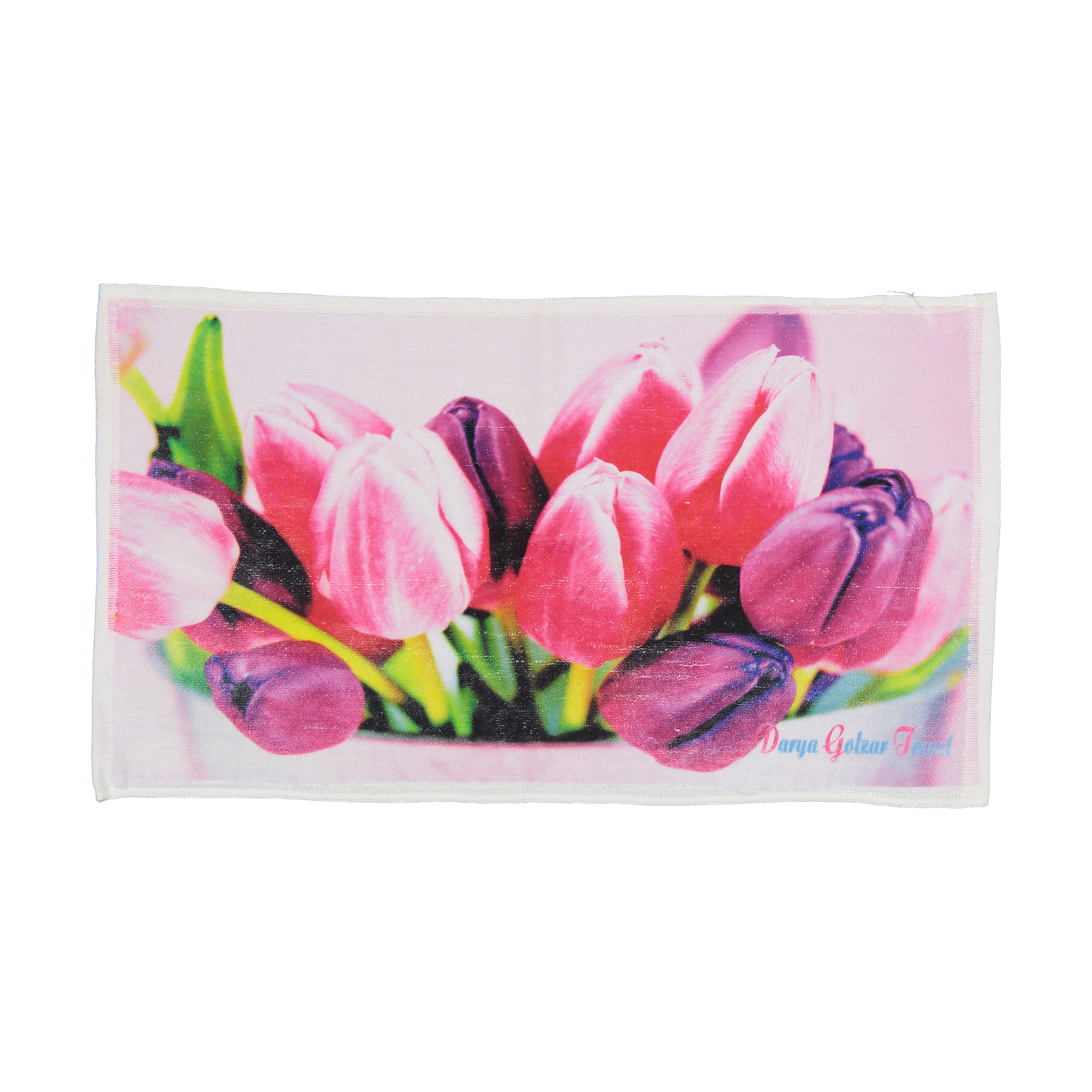 حوله دستی دریا گلزار مدل Tulips سایز 35 * 55 سانتی متر