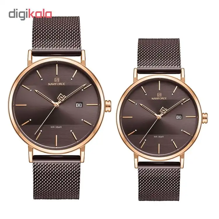 ست ساعت مچی عقربه ای زنانه و مردانه نیوی فورس مدل NF3008G