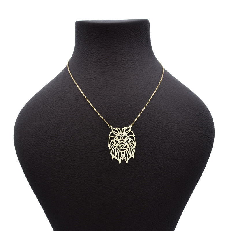 گردنبند طلا 18 عیار زنانه طرح شیر کد 666M369