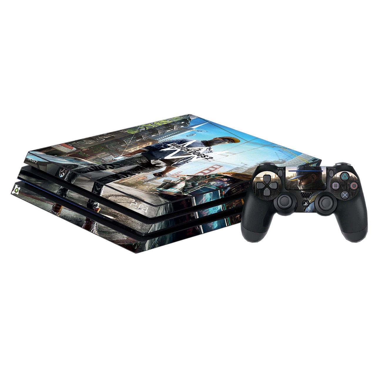 برچسب پلی استیشن 4 Pro آی گیمر طرح Watch Dogs 2