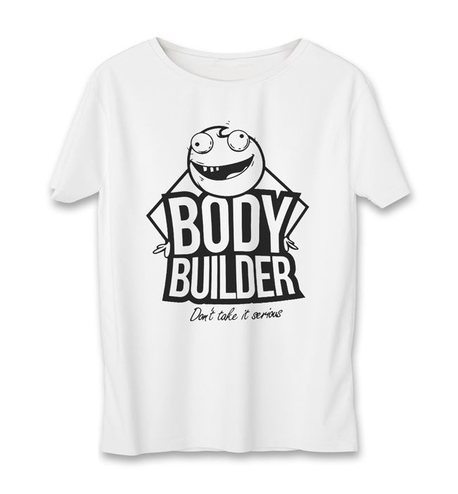 تی شرت مردانه به رسم طرح بدنساز استیکر کد 3313
