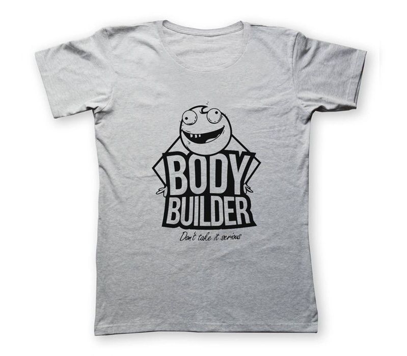 تی شرت مردانه به رسم طرح بدنساز استیکر کد 2213