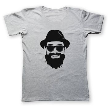 تی شرت مردانه به رسم طرح ریش و کلاه کد 2228