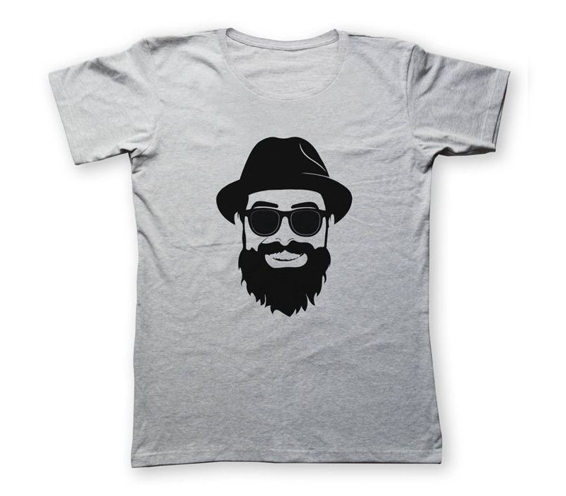تی شرت مردانه به رسم طرح ریش و کلاه کد 2228