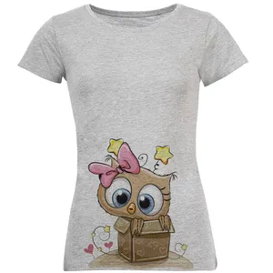 تی شرت آستین کوتاه زنانه طرح جغد کد S211