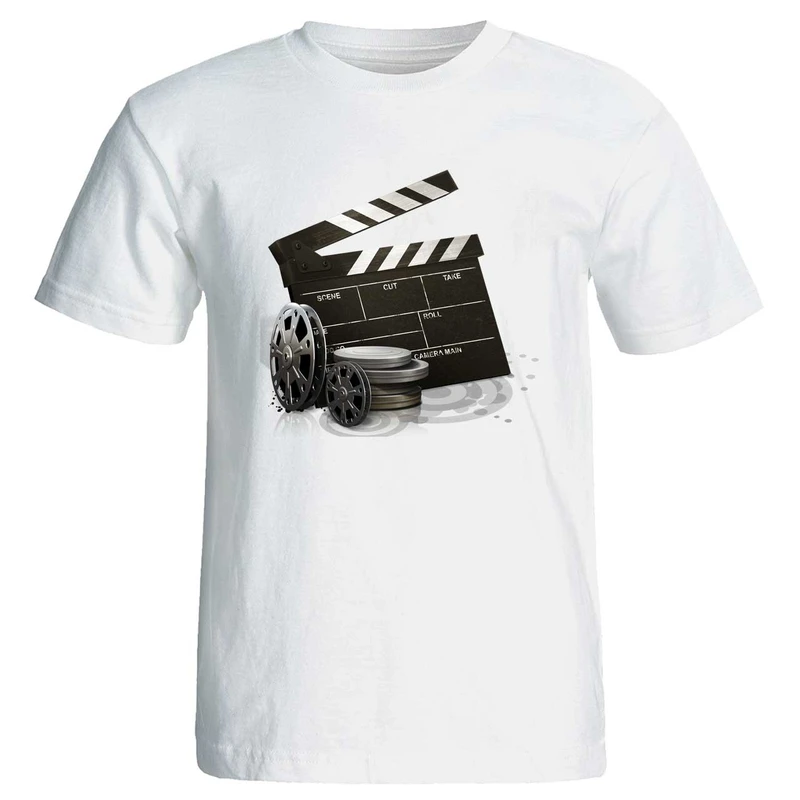 تیشرت آستین کوتاه مردانه طرح کلاکت سینما کد 3853