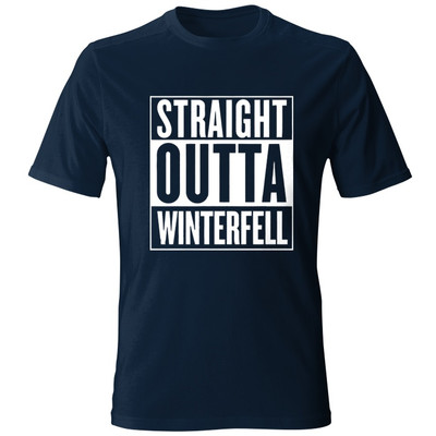 تصویر تی شرت آستین کوتاه مردانه طرح STRAIGHT  OUTTA WINTER FELL کد 22