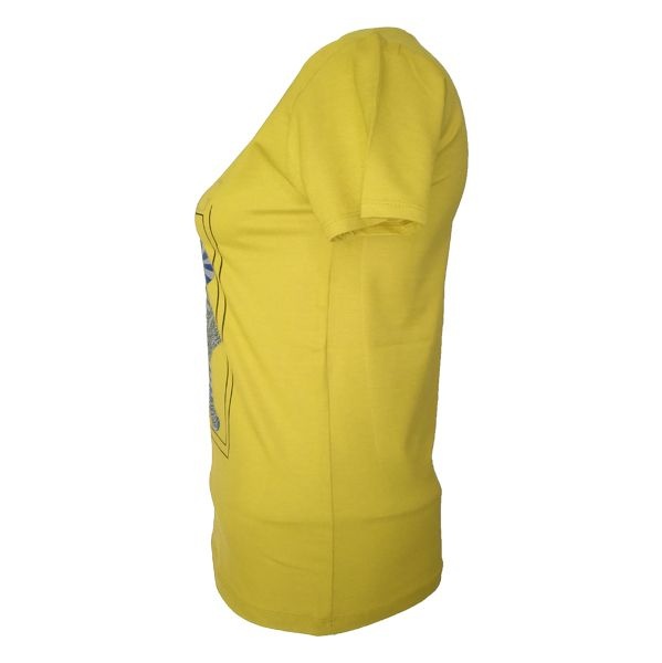 تیشرت آستین کوتاه زنانه طرح کیف و کفش کد tm-275 رنگ زرد