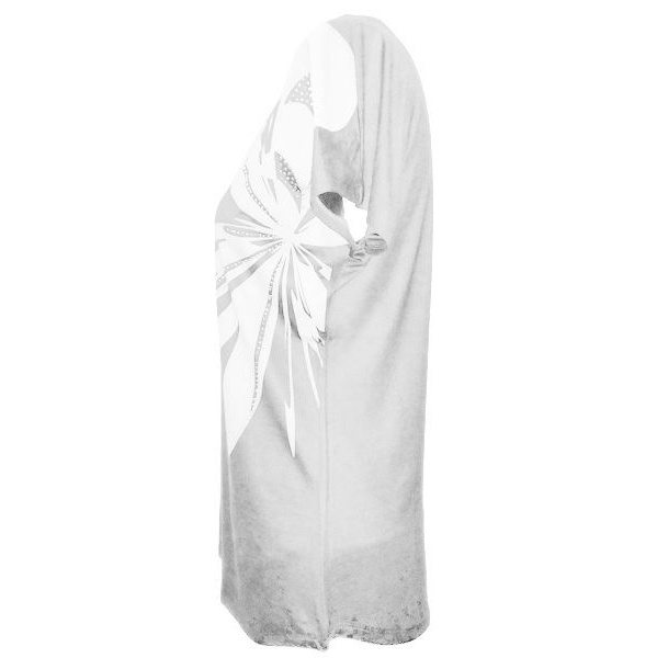 تیشرت آستین کوتاه زنانه طرح سوسن کد tm-299 رنگ سفید