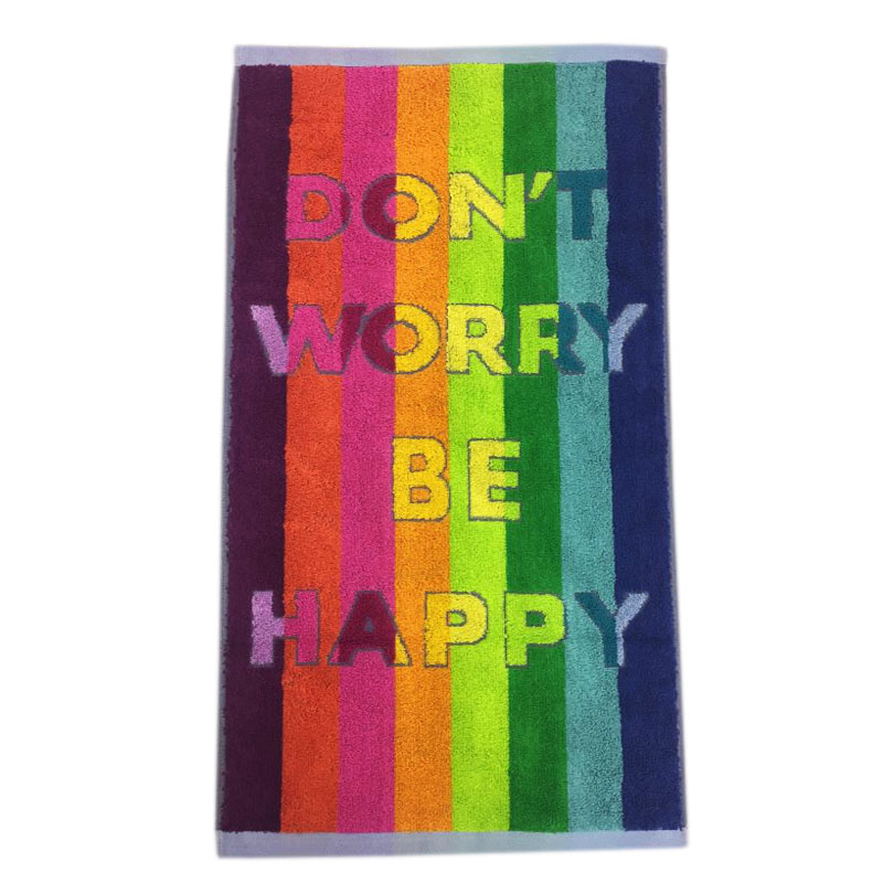 حوله حمام برق لامع مدل HAPPY سایز 160×100 سانتی متر
