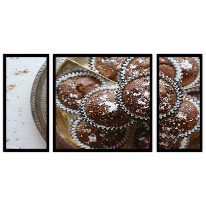 تابلو بکلیت طرح کیک و شیرینی مدل B-bu3646 مجموعه 3 عددی