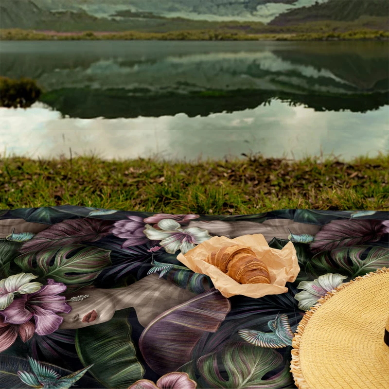 عکس شماره 4 : شال مبل مدل ملکه گل ها کد f2sh1040 سایز 100x180 سانتی متر