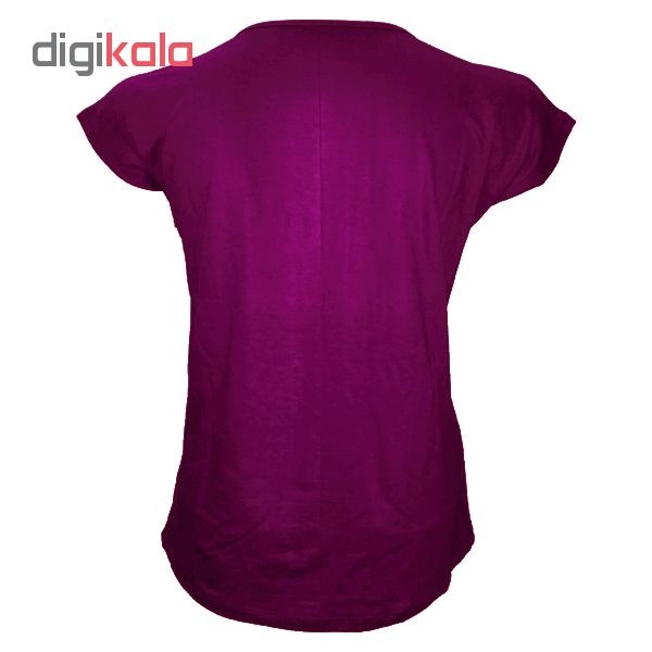 تیشرت آستین کوتاه زنانه طرح SEVDA کد tm-349 رنگ بادمجونی