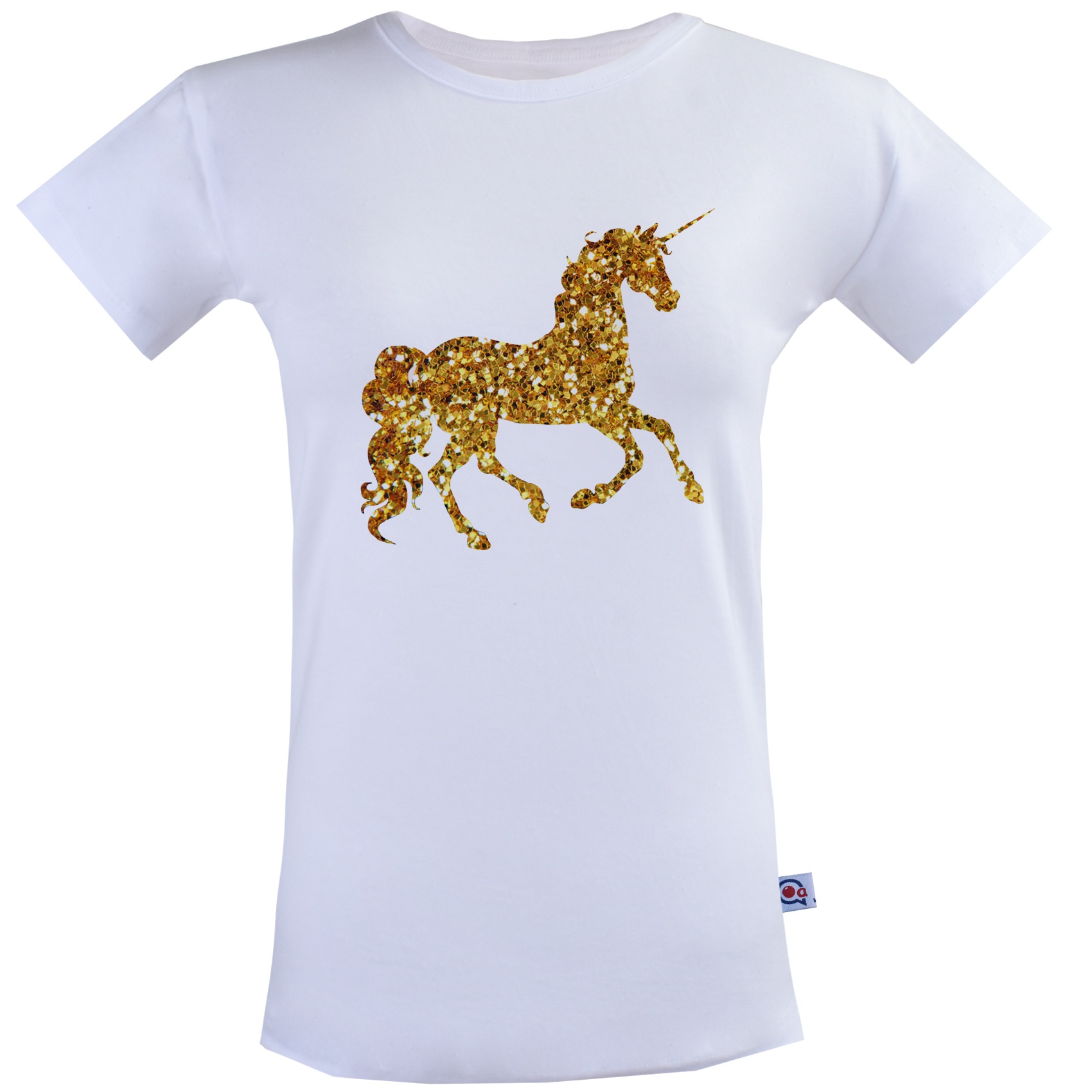 تیشرت زنانه آستین کوتاه آکو طرح اسب طلایی کد BS37