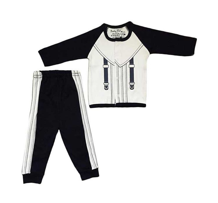 ست تی شرت و شلوار نوزادی پسرانه  مدل یاشار کد 009