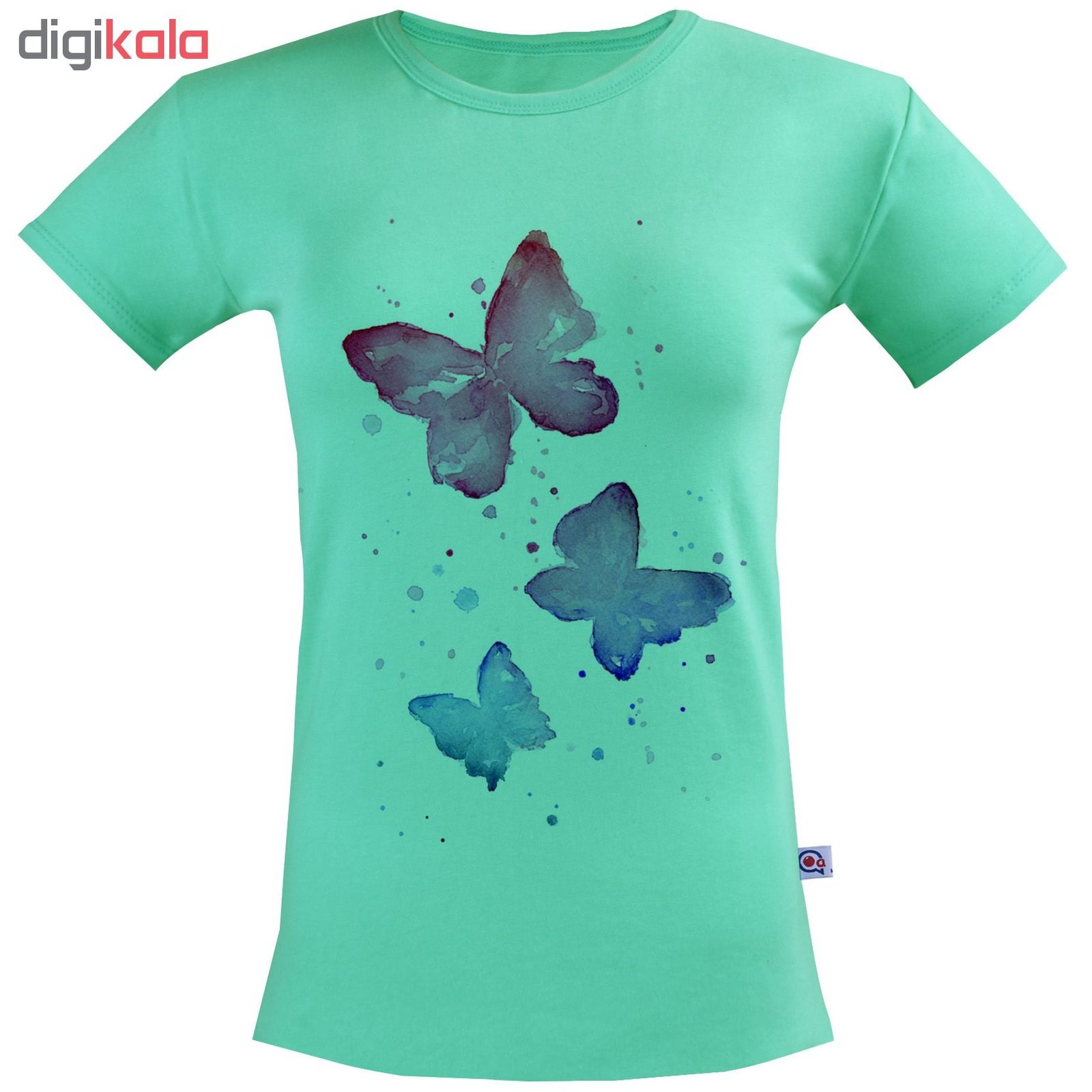 تیشرت زنانه آکو طرح پروانه رنگی کد SC24