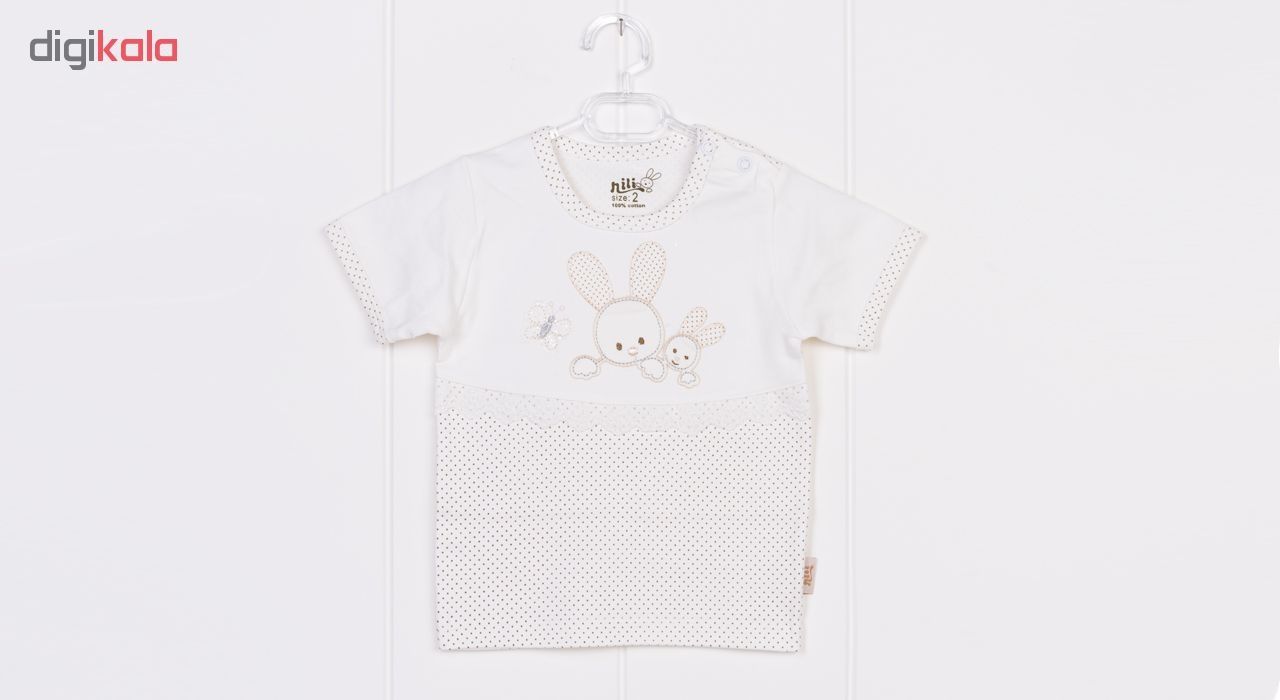 ست 4 تکه لباس نوزادی نیلی طرح خرگوش -  - 5