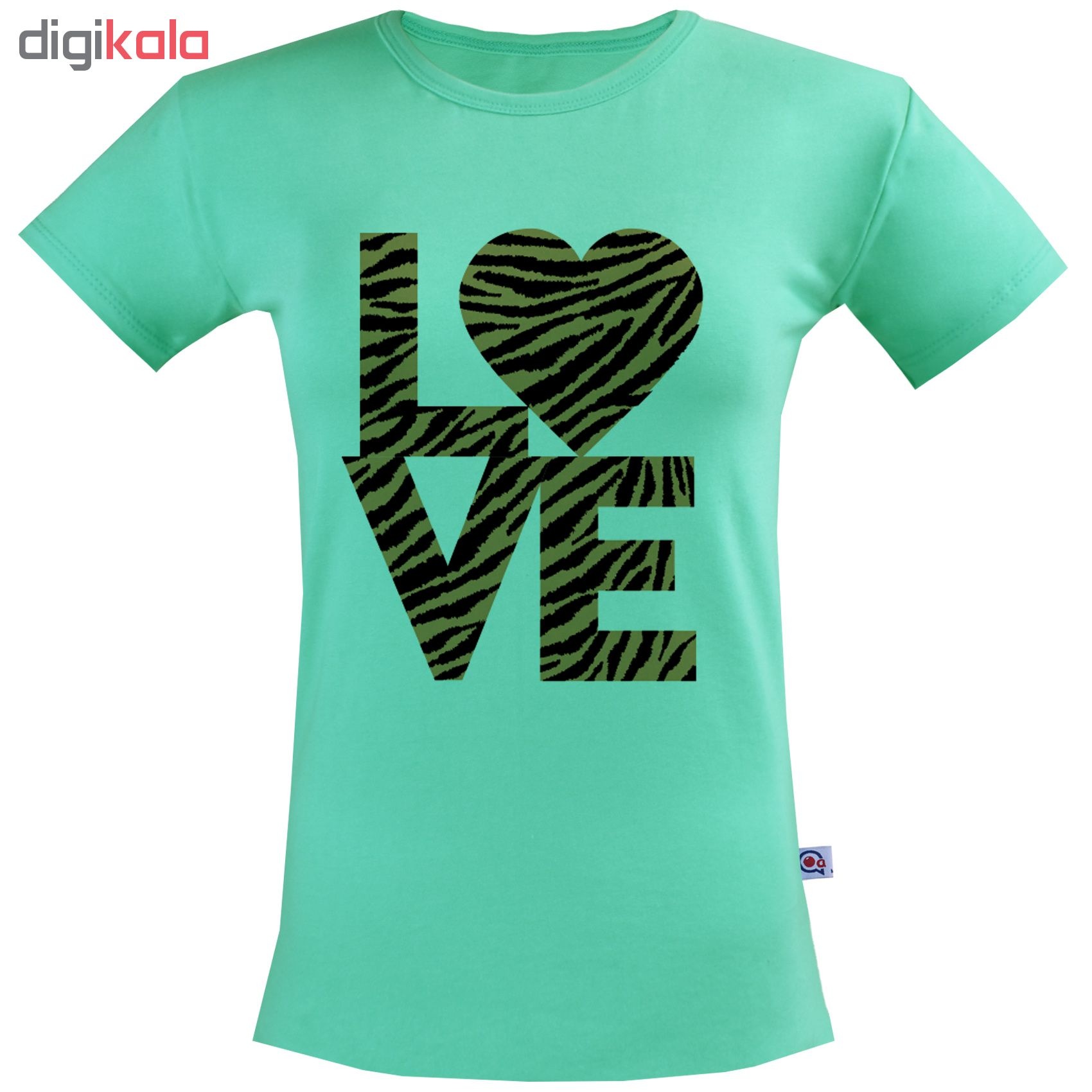 تی شرت زنانه آکو طرح LOVE کد SC80
