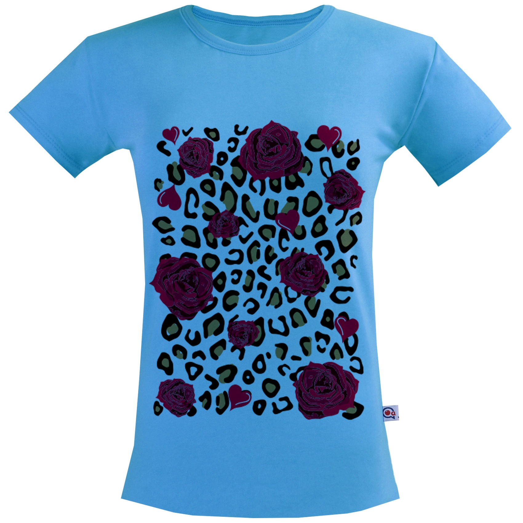 تی شرت زنانه آکو طرح گل پلنگی کد SA82