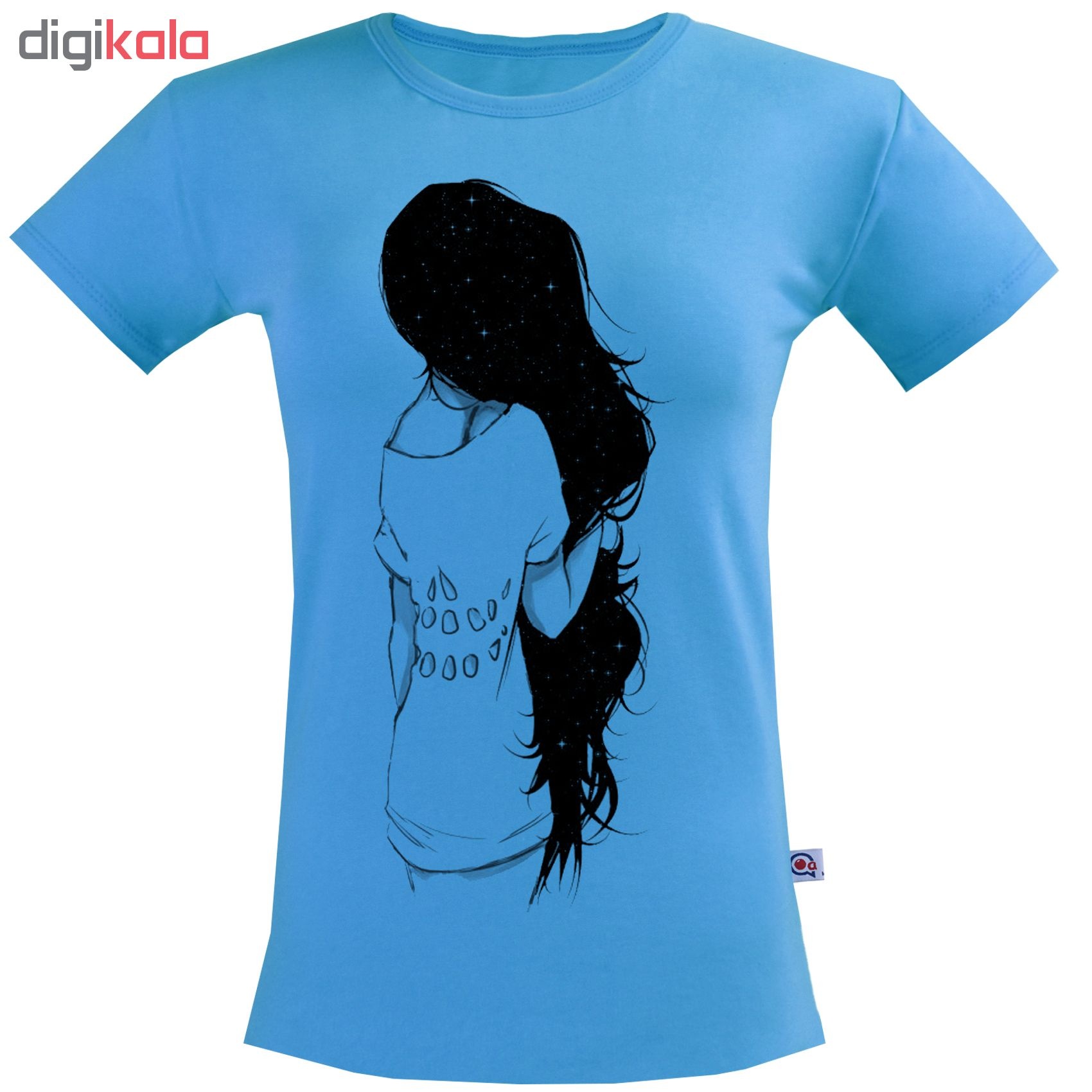 تی شرت زنانه آکو طرح Black Hair Girl  کد SA102