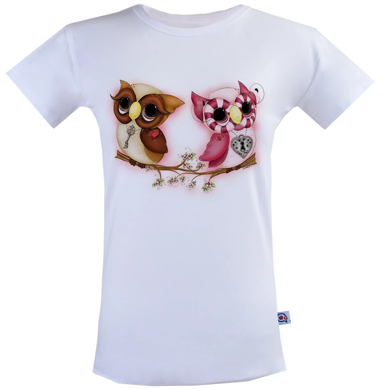 تی شرت زنانه آکو طرح جغد کد SS110