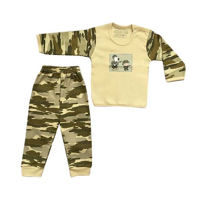 ست تی شرت و شلوار نوزادی پسرانه طرح سرباز کوچک کد 0024