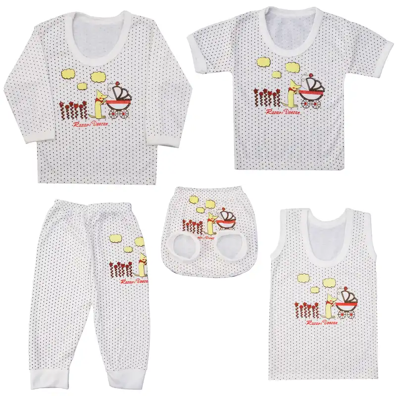 ست 5 تکه لباس نوزاد کد G002